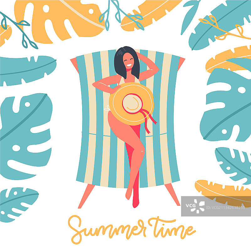 夏季女士坐姿banner设计图片素材