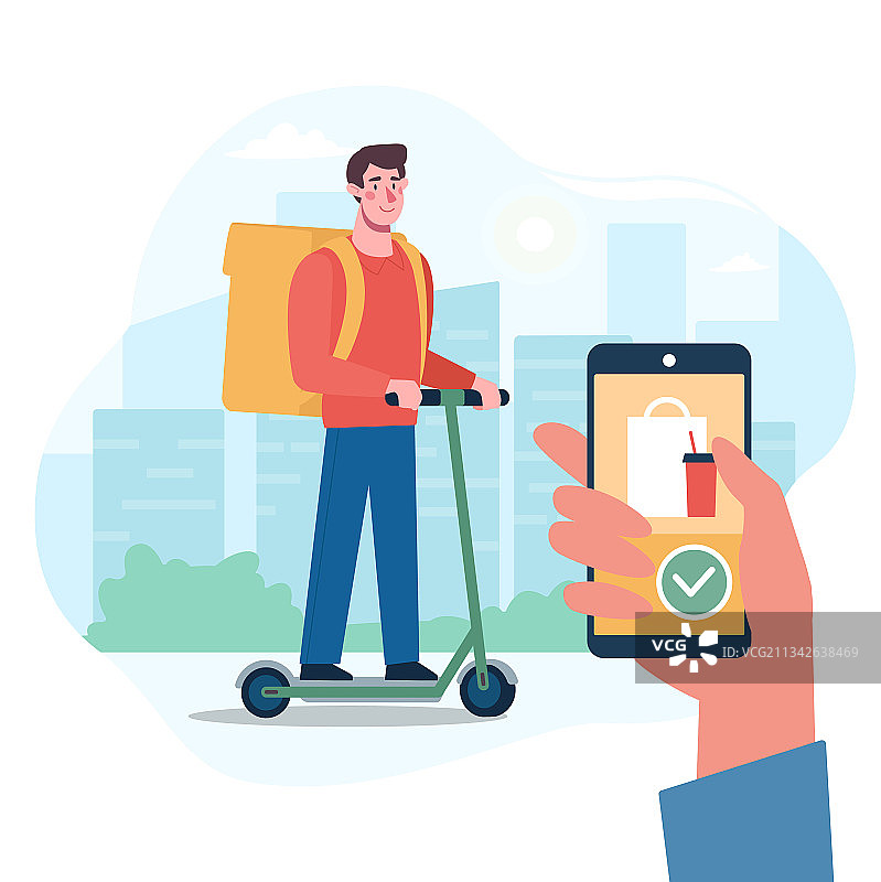 快递员正在派送图片素材