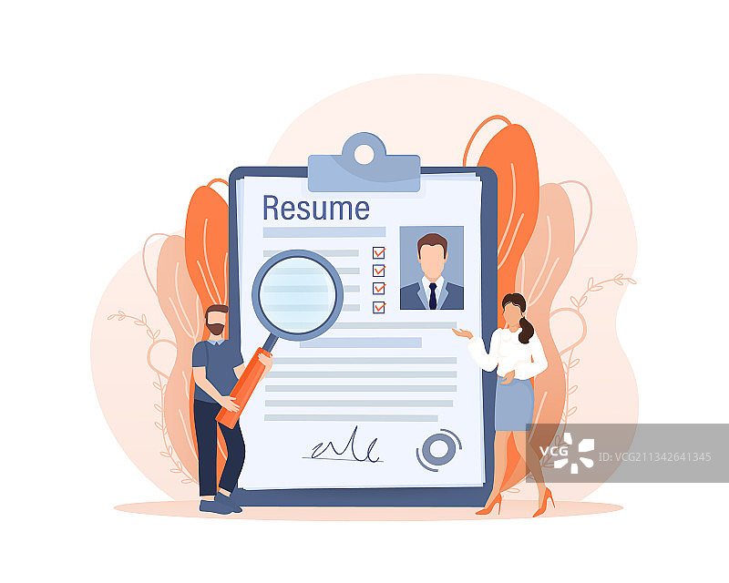 扁平风格的求职者图片素材