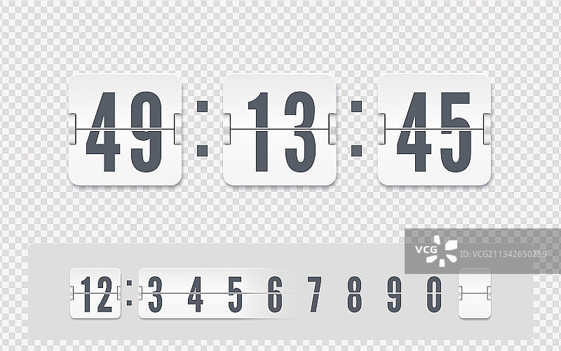 即将推出的白色记分牌数字字体图片素材