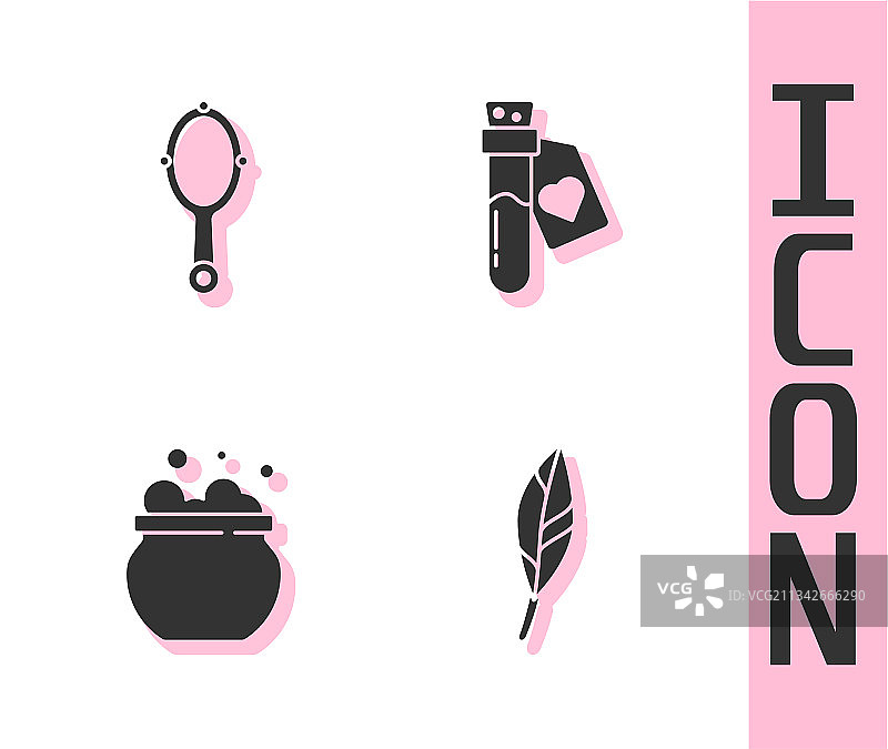 魔法羽毛手镜女巫大锅素材图片素材