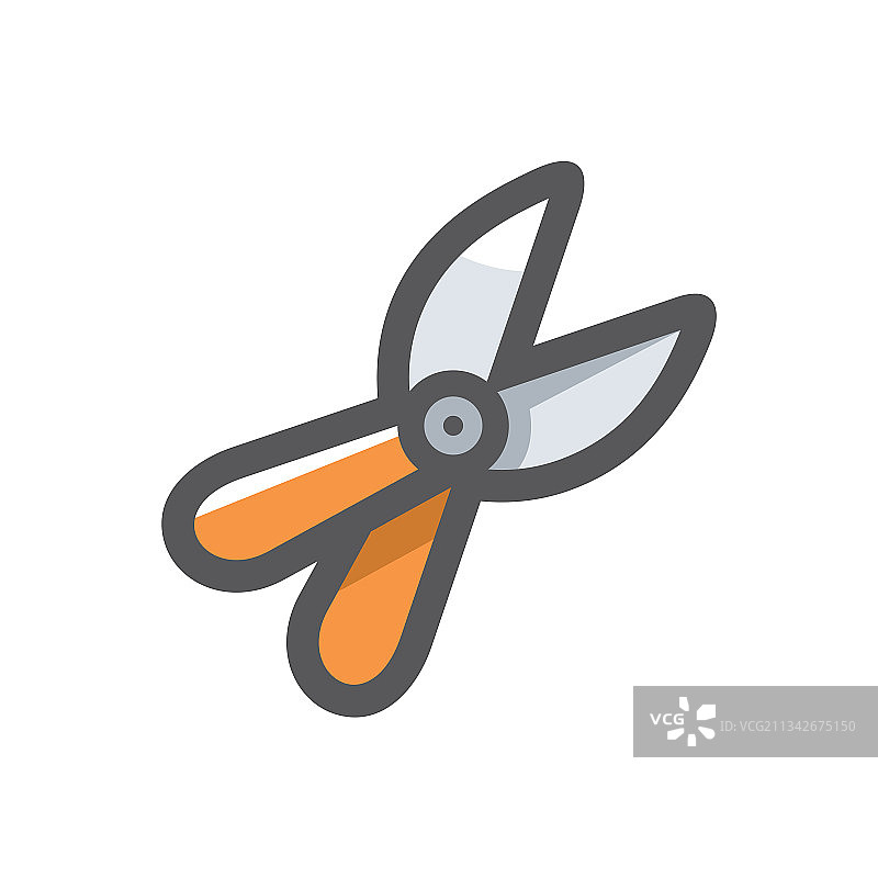 卡通园艺剪刀图标图片素材