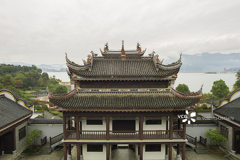 中国湖北省宜昌市秭归县屈原祠图片素材