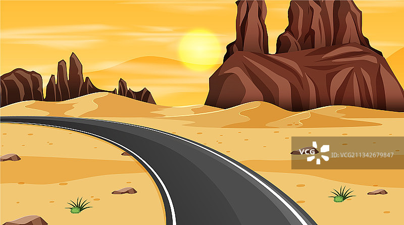 夜间沙漠森林景观长图图片素材