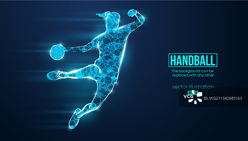抽象轮廓线框手球图片素材
