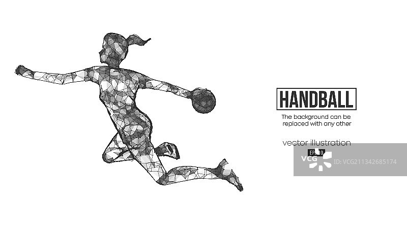 抽象轮廓线框手球图片素材