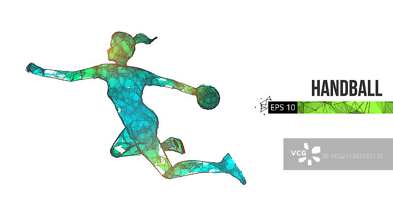 抽象轮廓线框手球图片素材