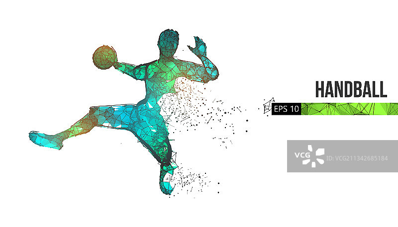 抽象轮廓线框手球图片素材
