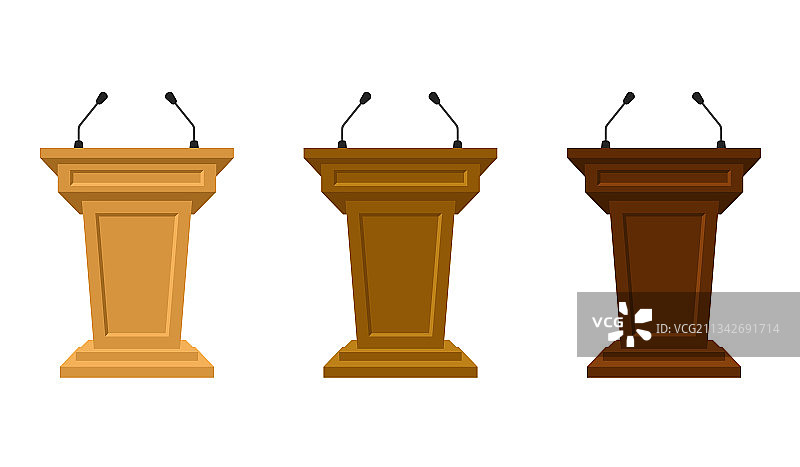 木制三色论坛讲台图片素材