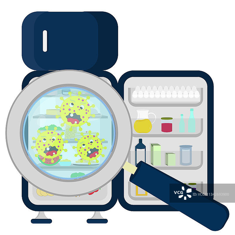 满冰箱上的细菌图片素材