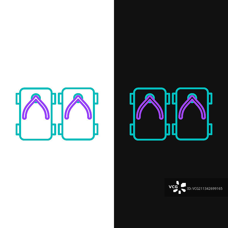 木屐线性图标图片素材