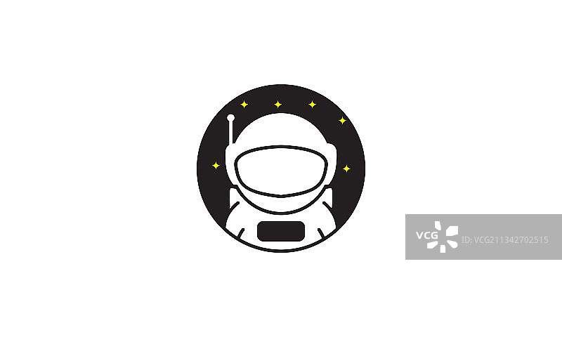 宇航员与夜星标志符号图标图片素材