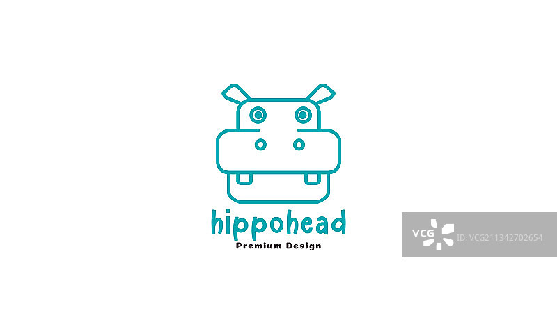 河马头像几何线条logo符号图标图片素材