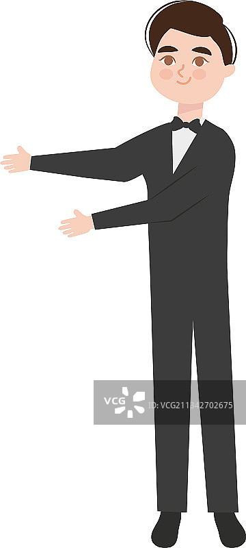 穿着优雅燕尾服的男人图片素材