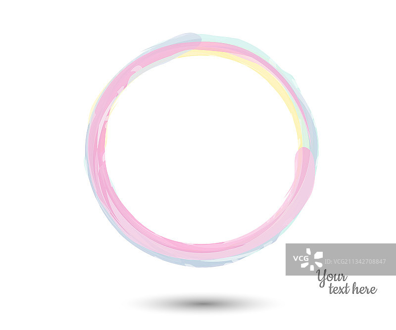 彩色圆圈笔触手写图片素材