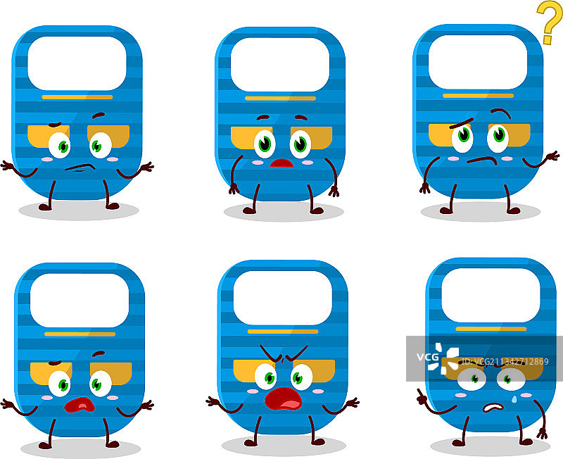 带表情的蓝色围裙卡通角色图片素材