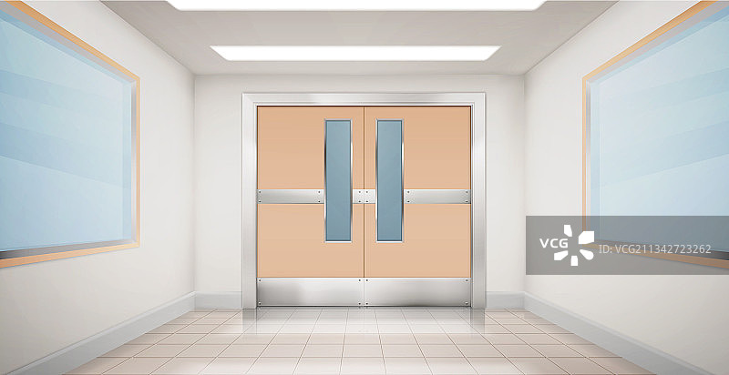 医院、实验室或学校走廊的门图片素材
