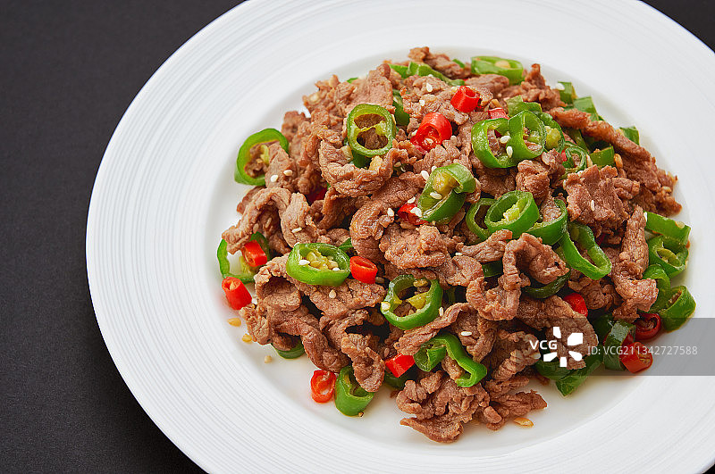 小炒黄牛肉，中餐菜品图片素材