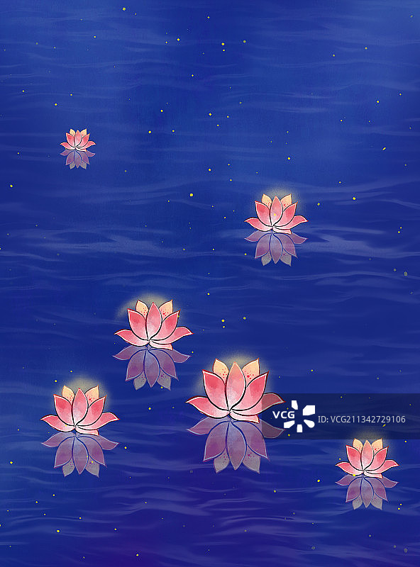 放河灯祈福图片素材