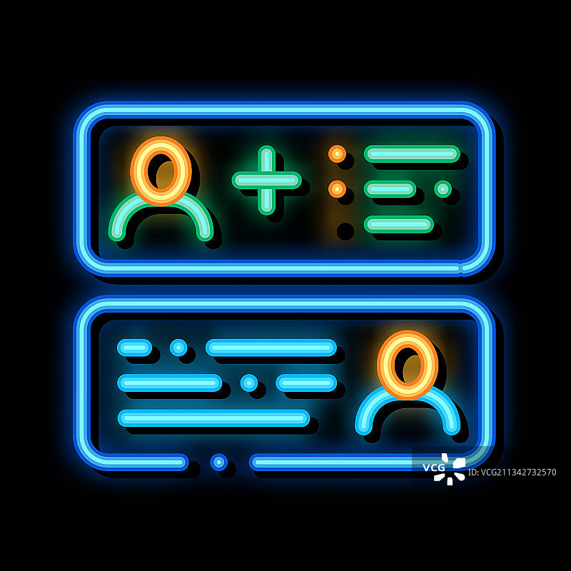 信件霓虹灯发光图标图片素材