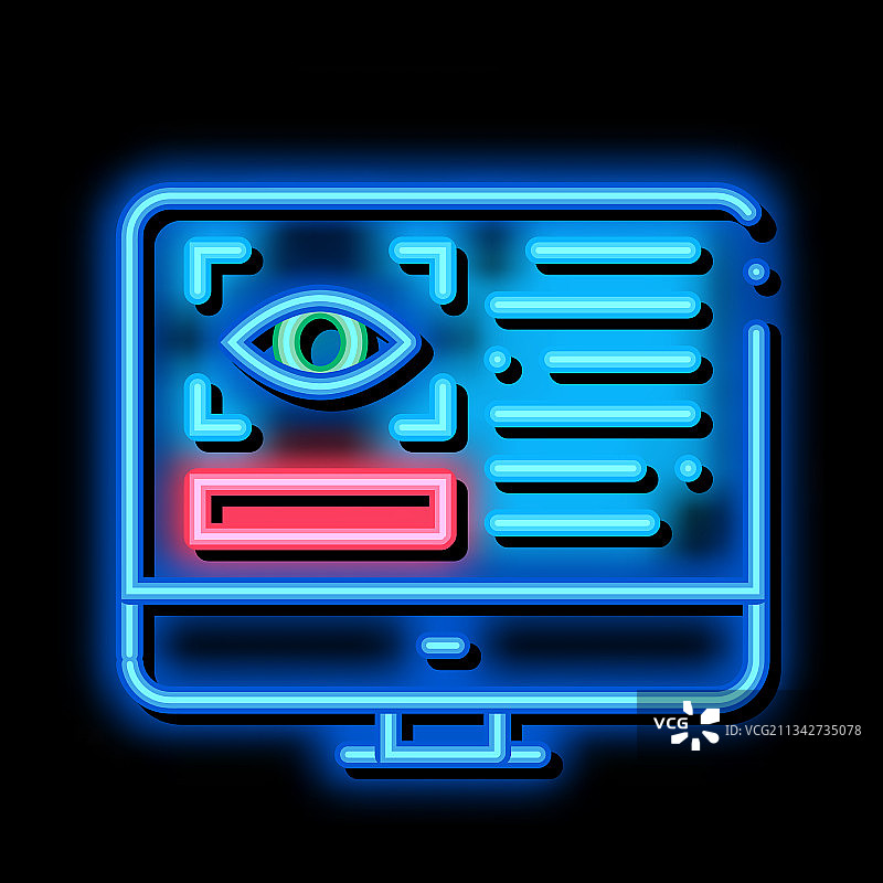 验光在线信息霓虹灯发光图标图片素材