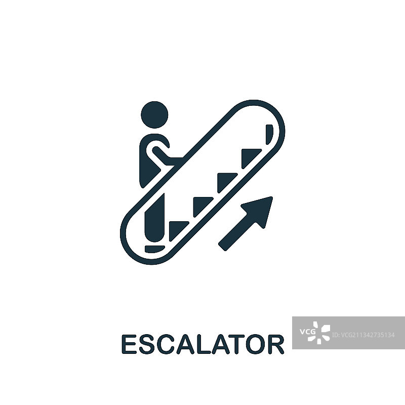 自动扶梯单色图标图片素材