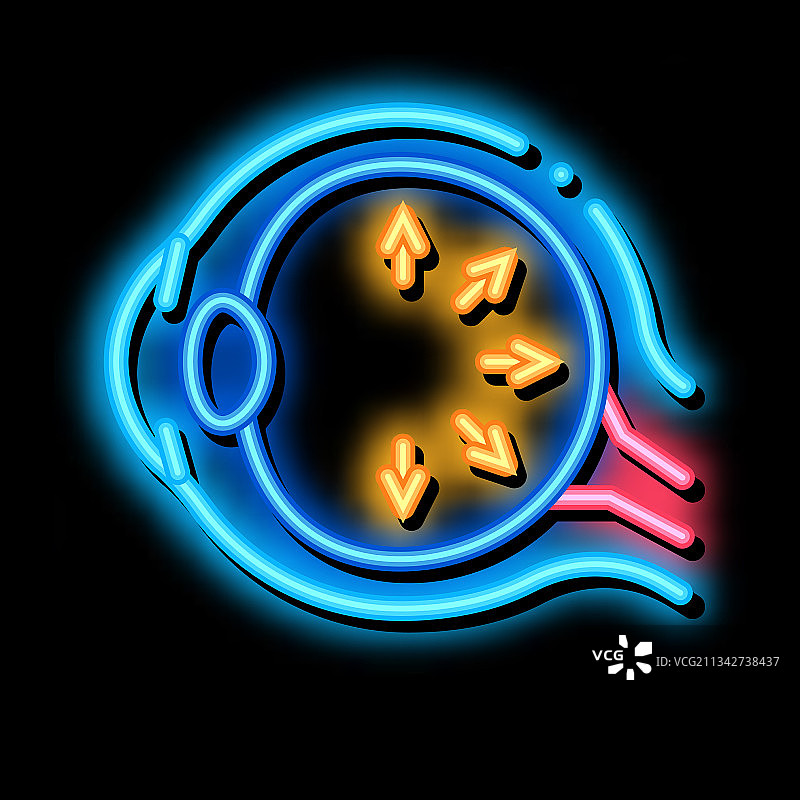 眼球疾病霓虹灯发光图标图片素材