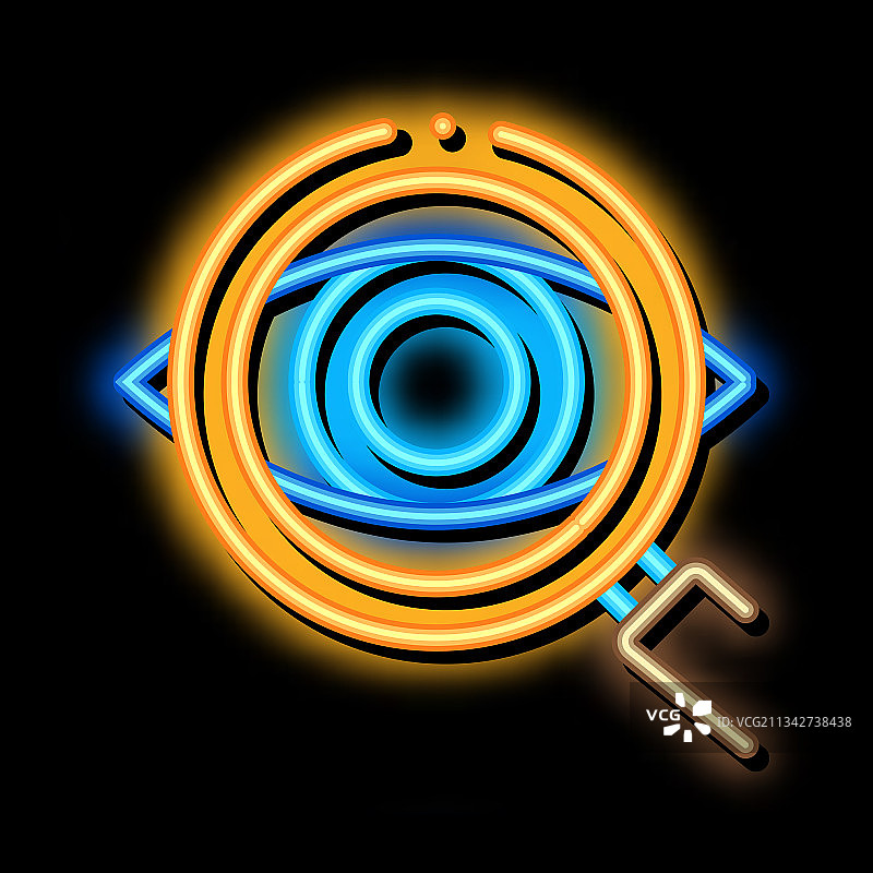 眼球诊断霓虹灯图标图片素材