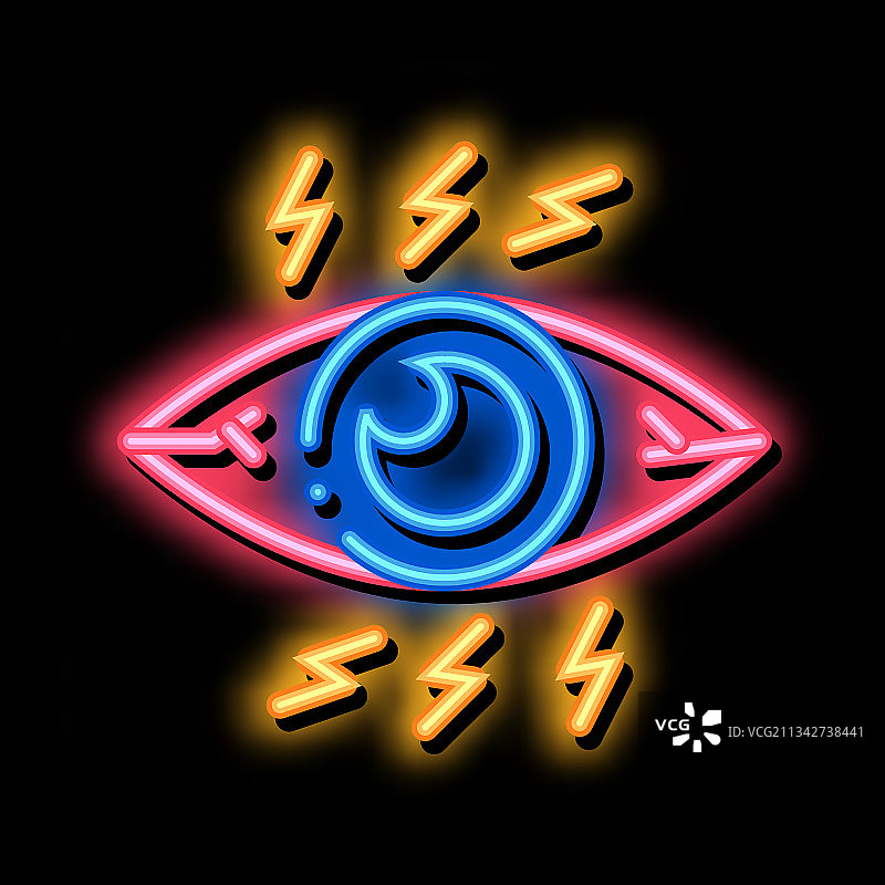 强眼压霓虹灯图标图片素材