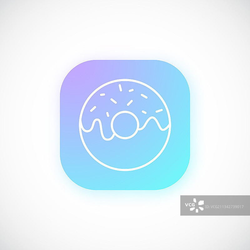 发光甜甜圈线性图标图片素材