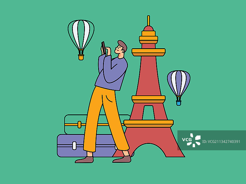 节假日旅游出行人物互联网背景矢量插画图片素材