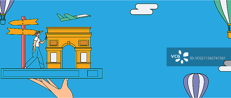 旅游的人物扁平矢量概念运营插画图片素材