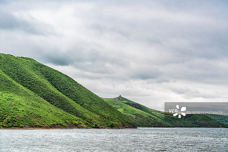 中国内蒙锡林郭勒盟多伦湖草原风景图片素材