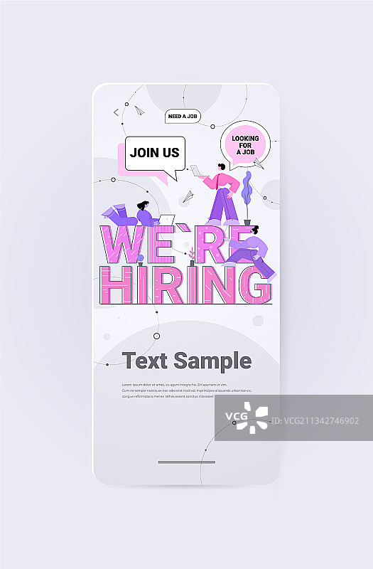 HR经理使用数字设备招聘图片素材