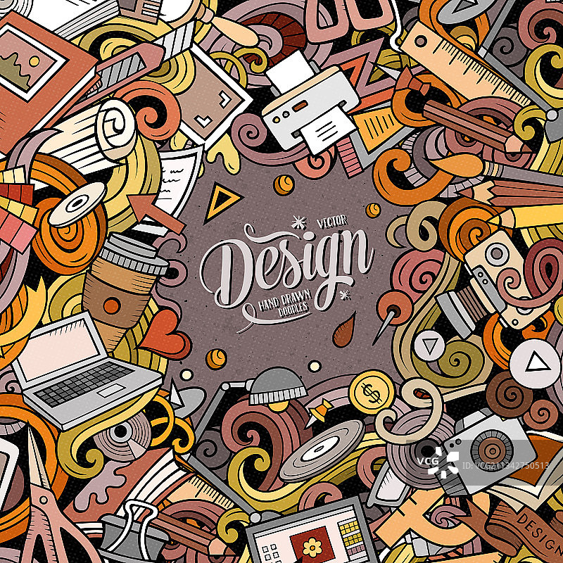 卡通涂鸦设计卡片图片素材