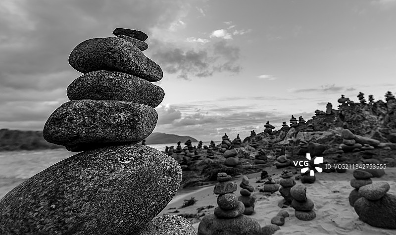 堆叠的石头特写图片素材