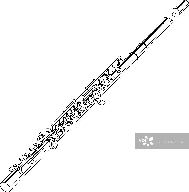 经典银长笛图片素材