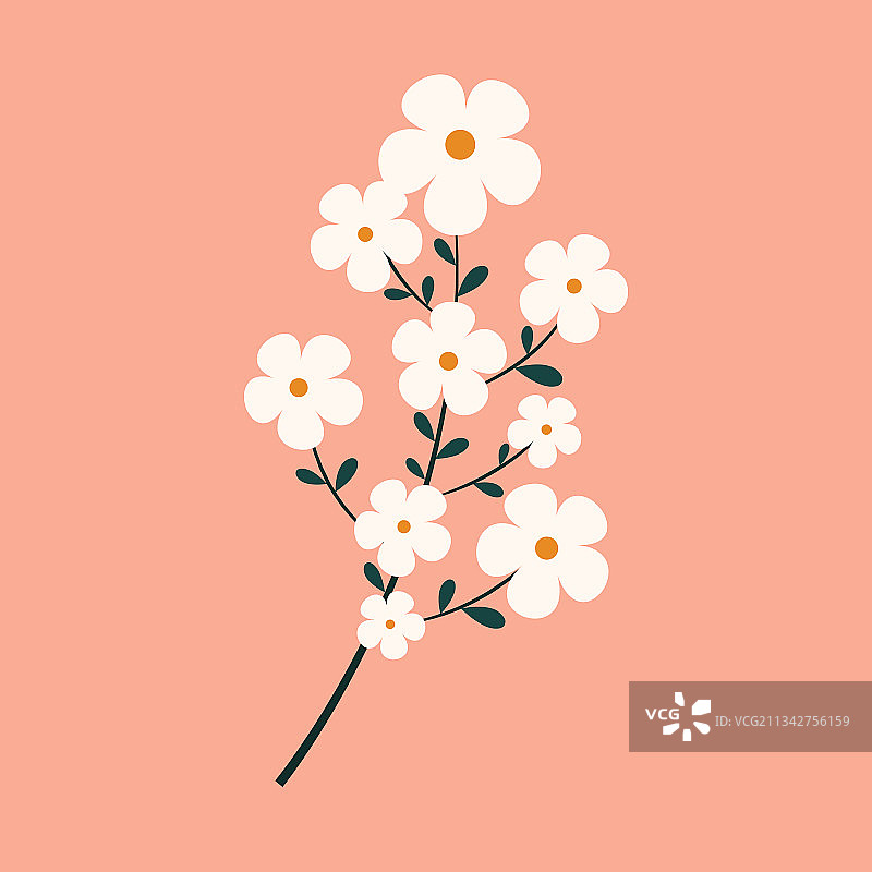 树枝上的花朵植物图标图片素材