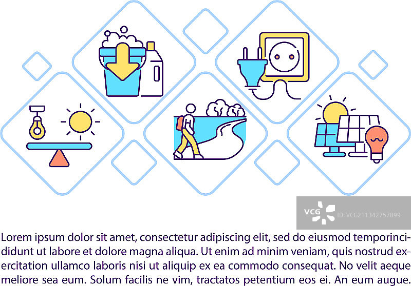 碳减排措施概念线性图标图片素材