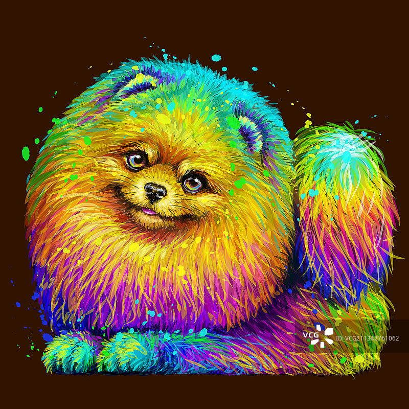 丝毛犬贴纸设计图片素材