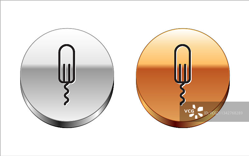 黑色线条月经和卫生棉条图标图片素材