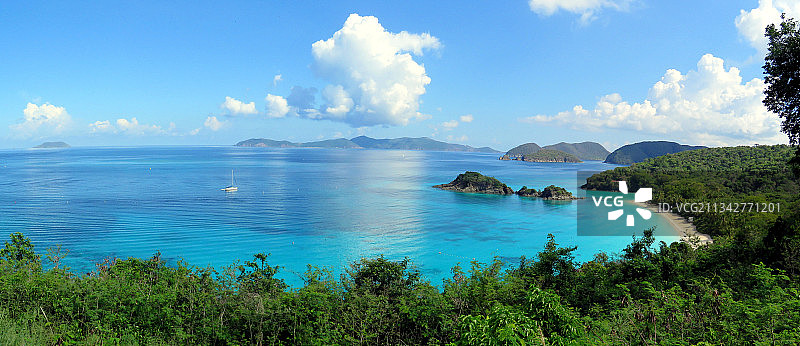 美国佛罗里达州圣托马斯岛海景全景图片素材