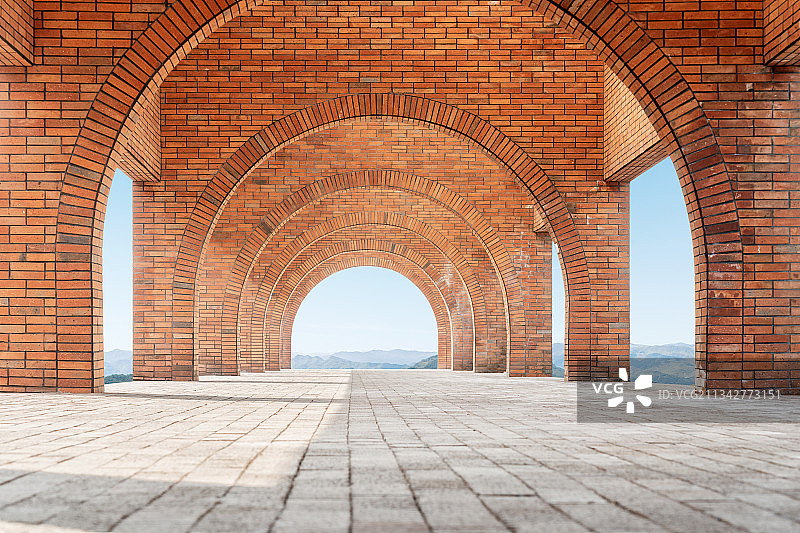 拱形砖结构简洁建筑图片素材