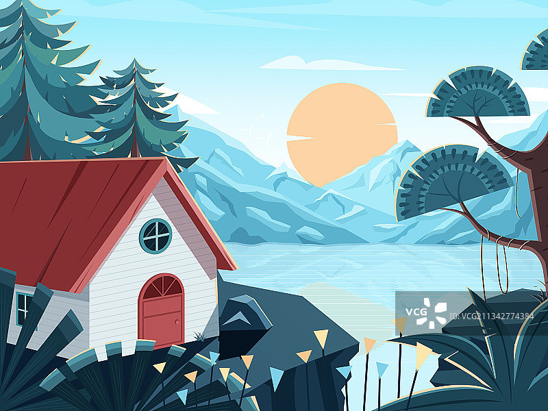 森林小木屋图片素材