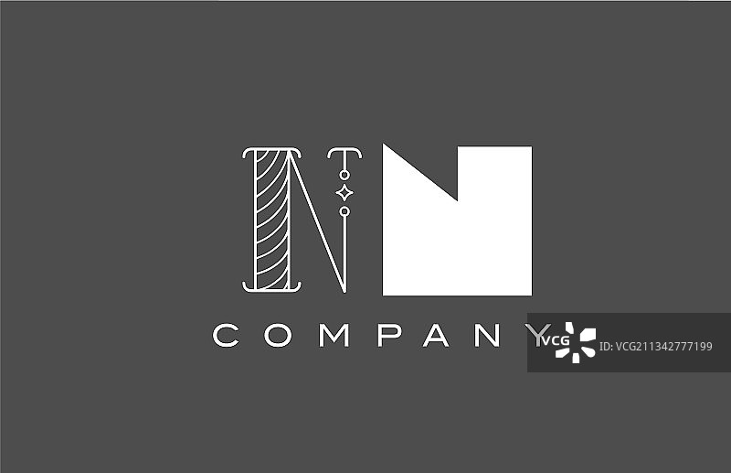 几何N字母标志图片素材