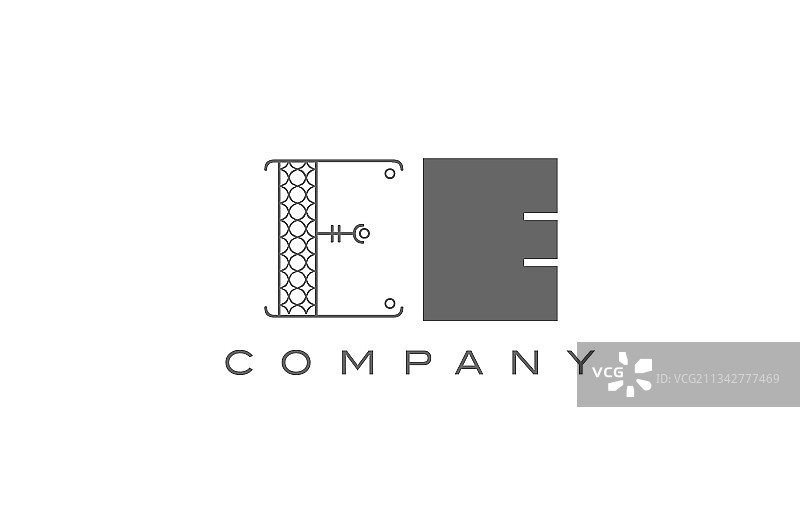 公司灰色字母E标志图标图片素材