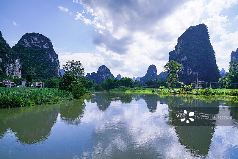 广西崇左明仕田园风光图片素材