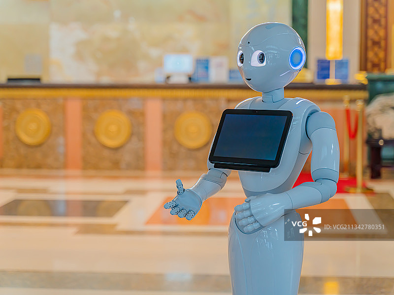 机器人 接待 智能 现代 5G 人工智能 大厅图片素材