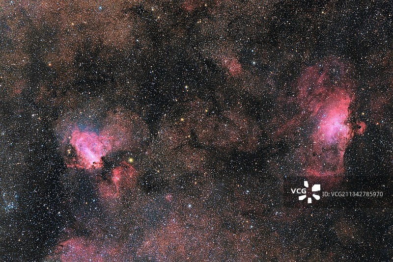 M16鹰星云与M17天鹅星云图片素材