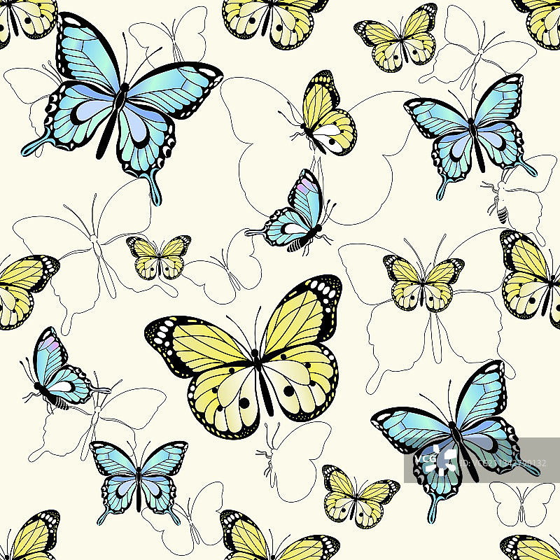 蝴蝶无缝图案图片素材